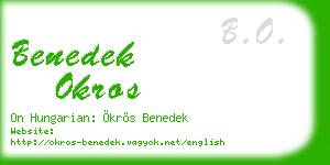 benedek okros business card
